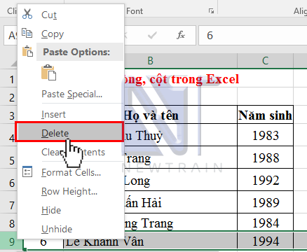 xoa-hang-trong-excel
