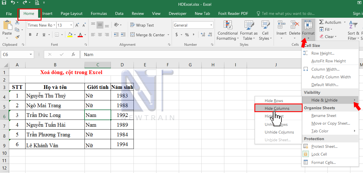 xoa-dong-cot-trong-excel