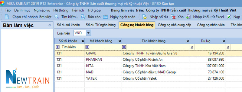 misa tổng hợp công nợ khách hàng
