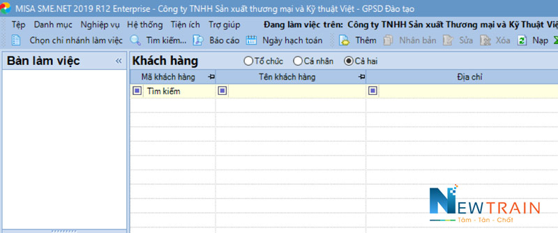 misa giao diện khai báo khách hàng