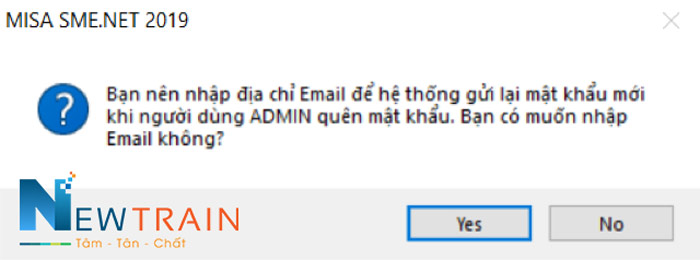 misa thông báo nhập email