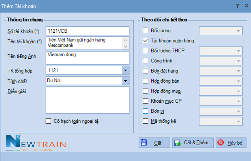 thêm tài khoản misa
